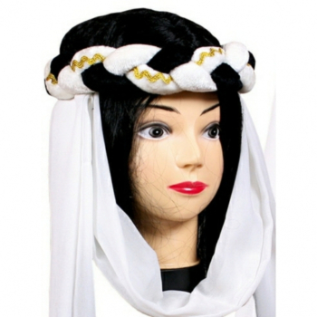 Burgfräuleinband geflochten - schwarz/weiß